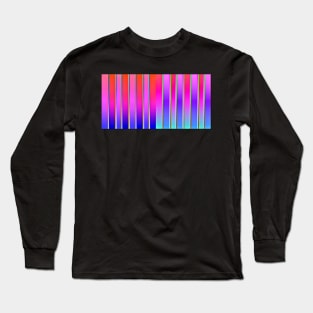 Hot pink ombre stripe pattern Long Sleeve T-Shirt